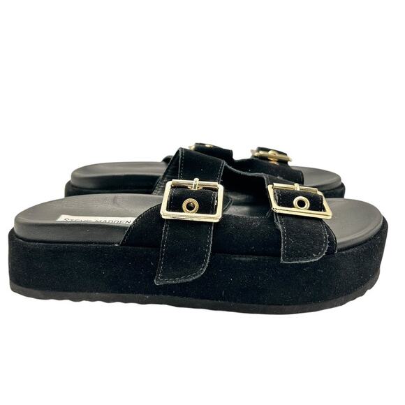 Steve Madden Women's Black Katie Platform Slide Sandals Size 7M - Picture 4 of 12